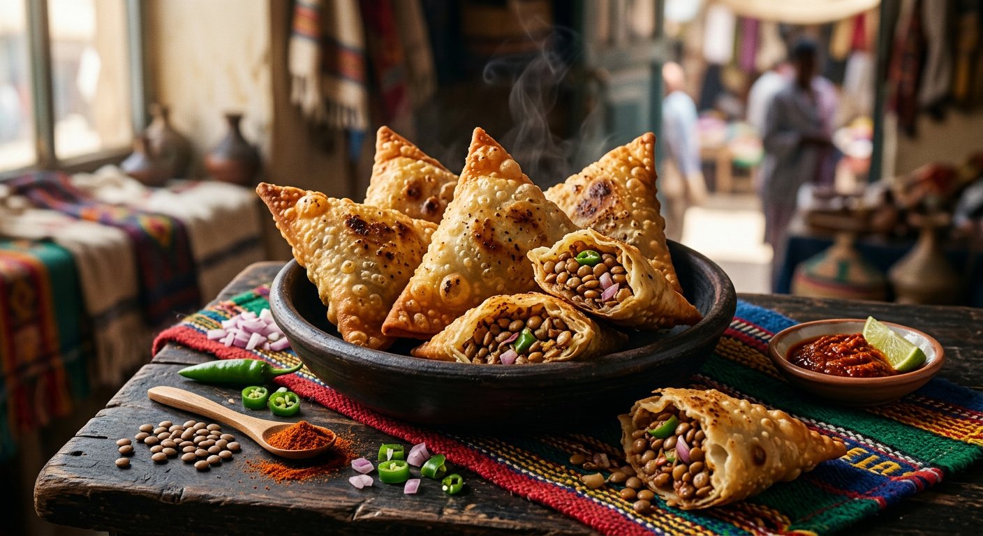 Sambusa (Crispy Fried Pastry Stuffed with Spiced Lentils) — Eritrea