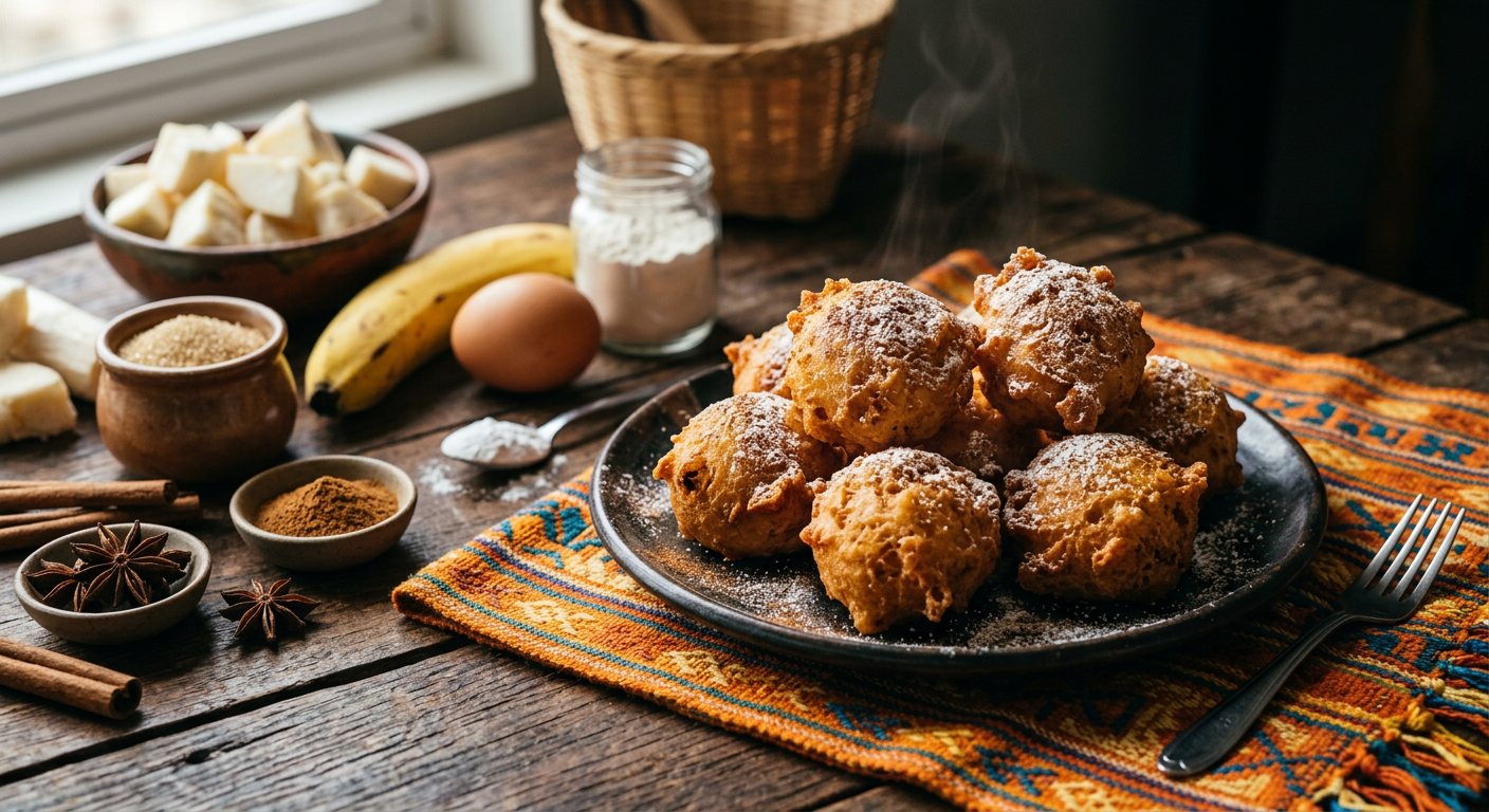Buñuelos de Yuca (Sweet Cassava and Banana Fritters) — Equatorial Guinea