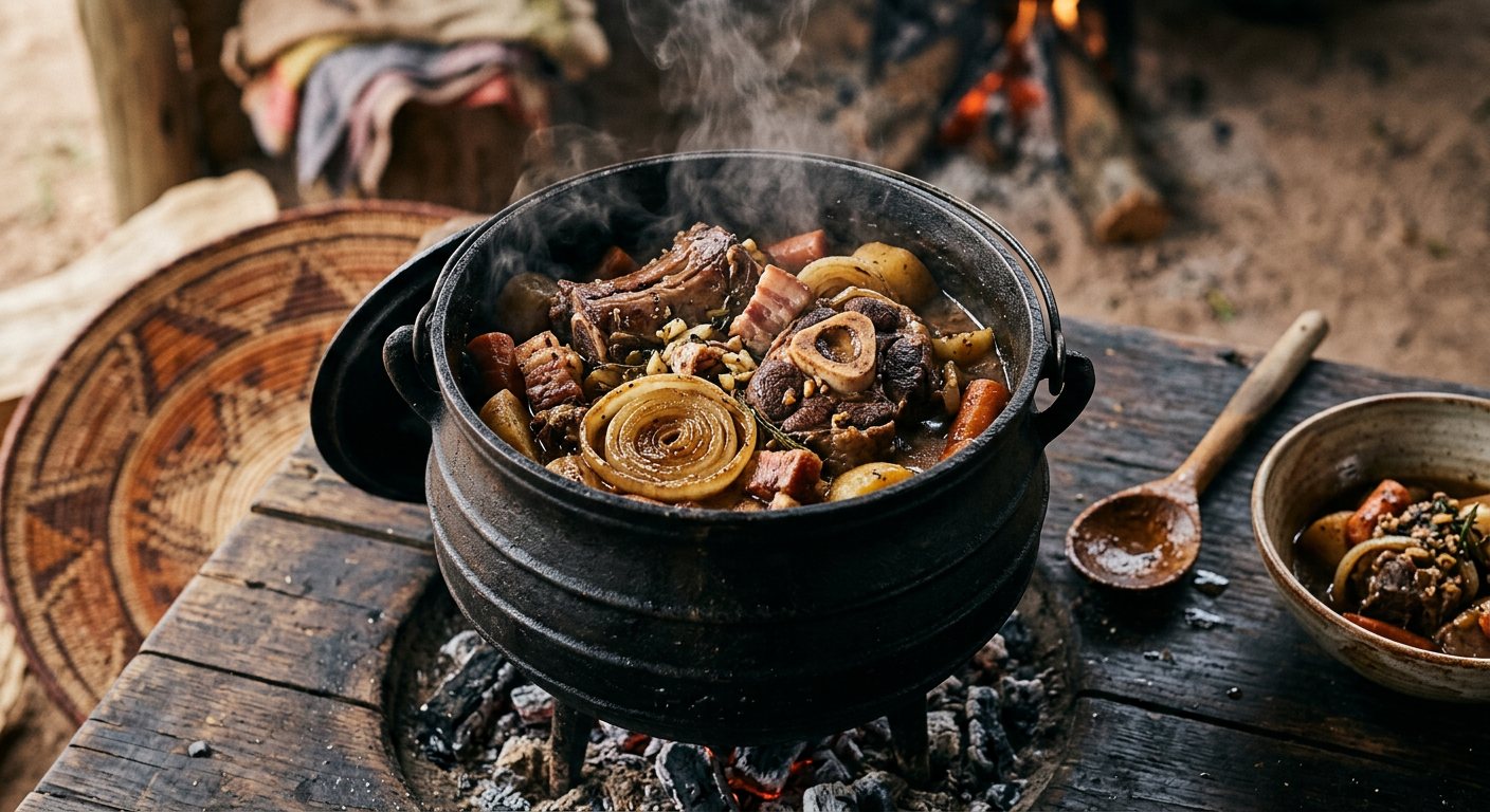 Potjiekos (Cast-Iron Game Potjie Stew) — Namibia