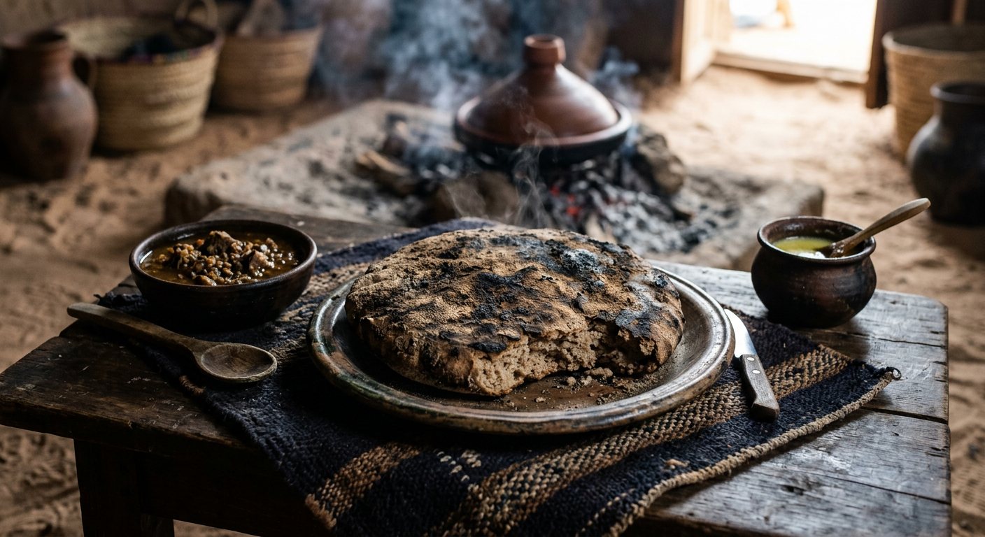 Taguella (Sand- and Ash-Baked Wheat Flatbread) — Libya