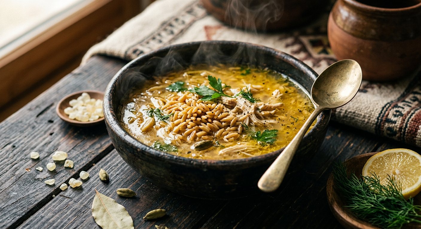 Shorbat Lesan Asfour (Orzo Pasta and Chicken Broth) — Egypt