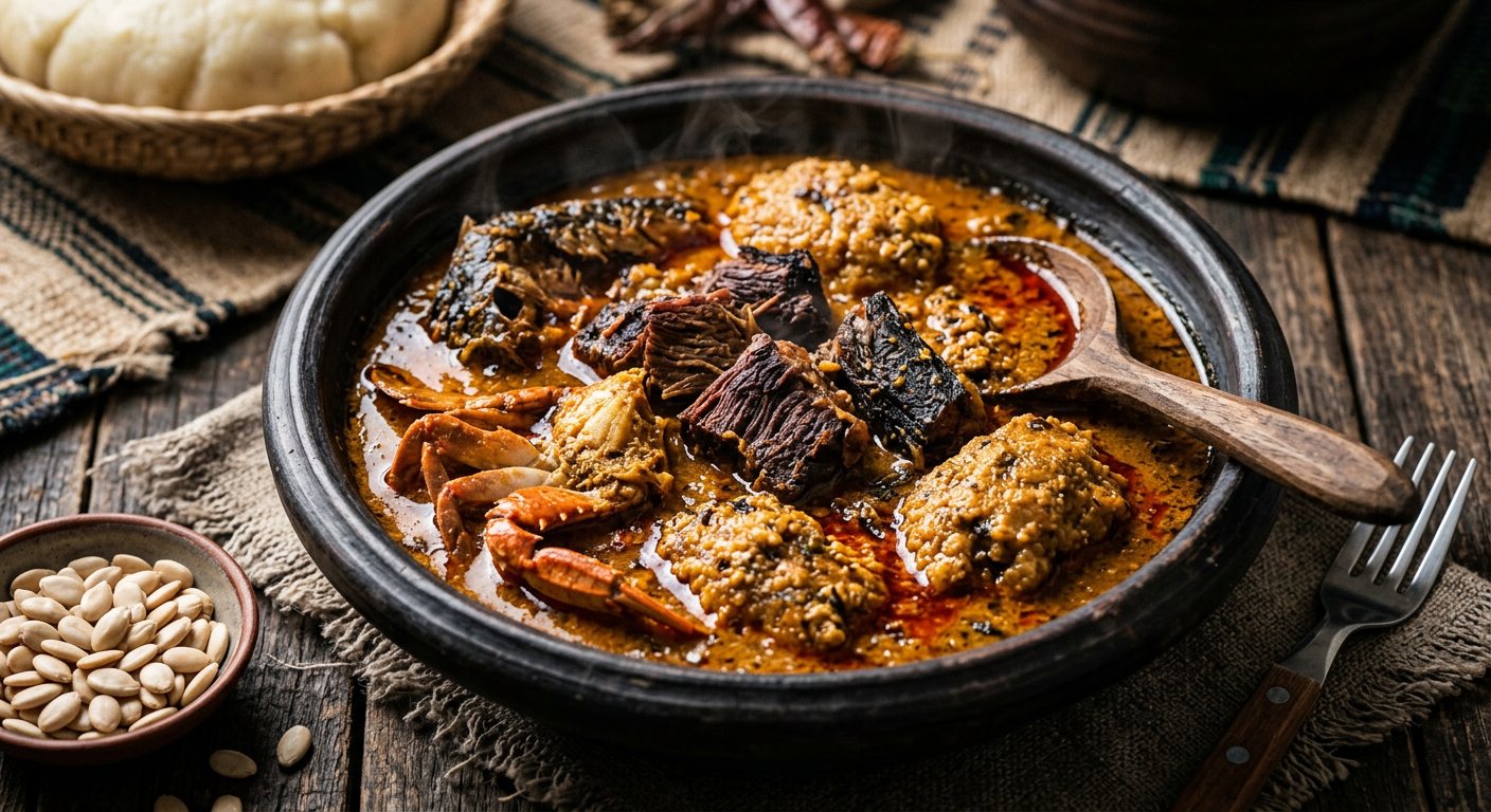 Sauce Pistache / N'tro (Toasted Melon Seed and Smoked Bushmeat Stew) — Côte d'Ivoire