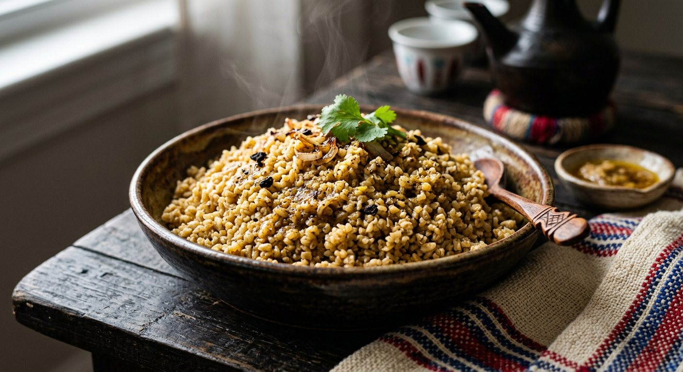 Kinche (Cracked Wheat Cooked with Spiced Clarified Butter) — Ethiopia
