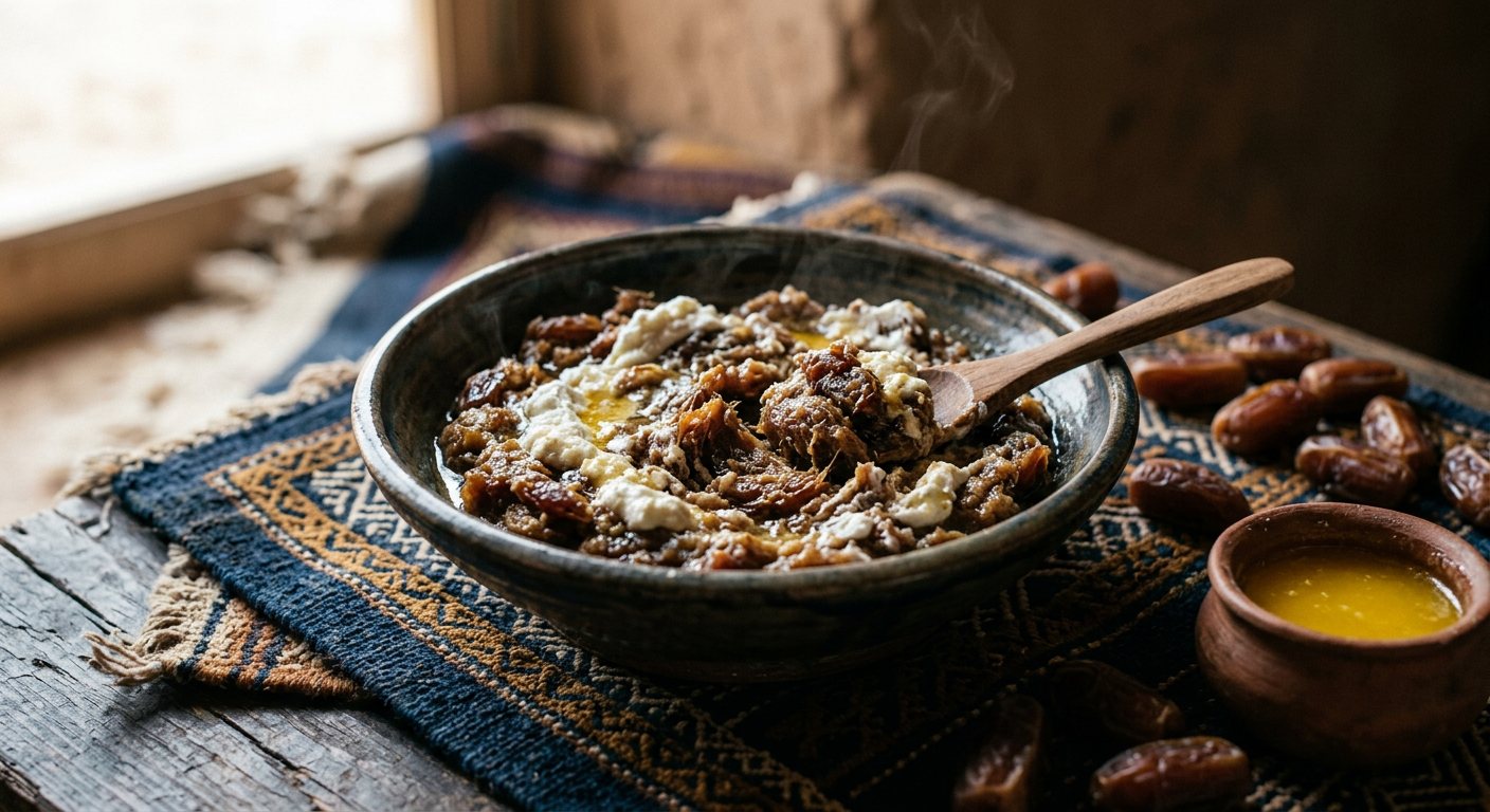 Hawaicha (Pounded Oasis Dates with Ghee and Goat Curd) — Mauritania