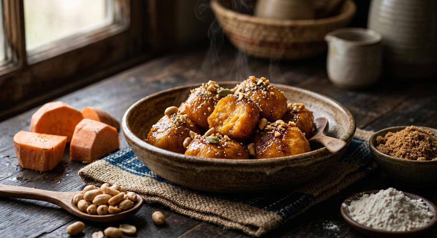 Kandolo (Cardamom-Spiced Sweet Potato Dumplings) — Zambia