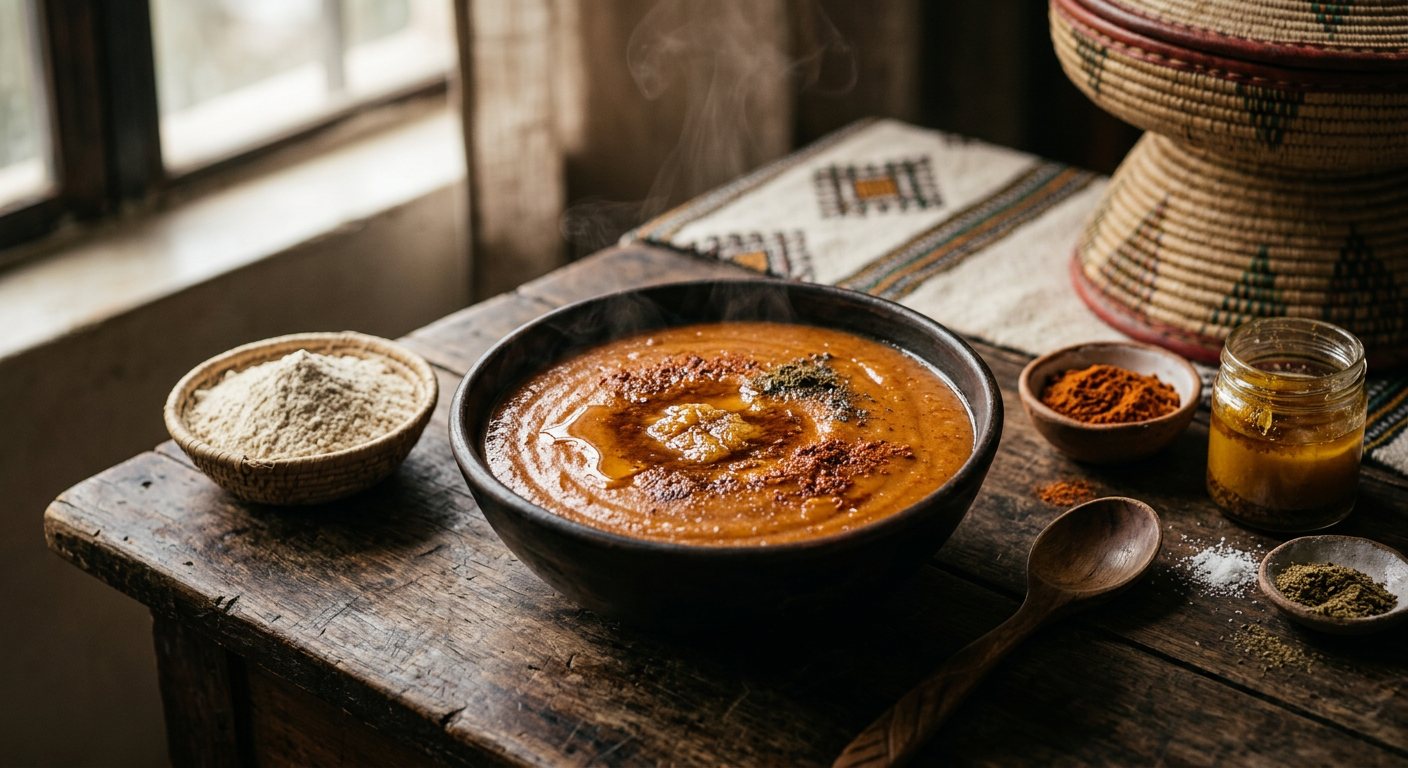 Bula (Smooth Porridge Made from Refined Enset Starch) — Ethiopia