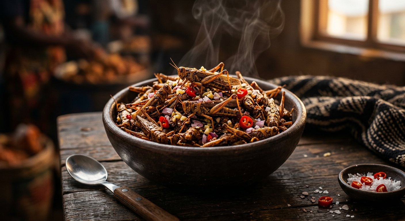Insenene (Pan-Fried Grasshoppers) — Rwanda