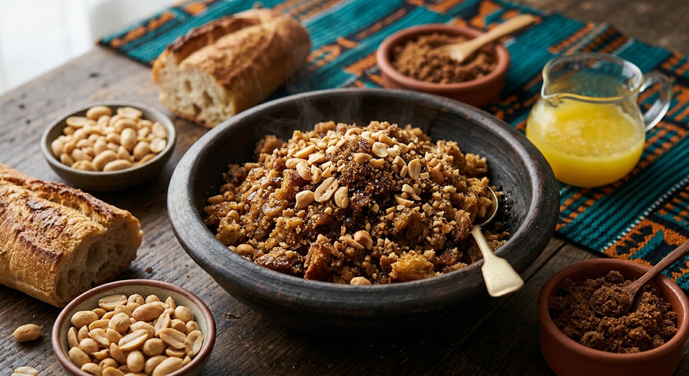 Mbouraké (Sweet Crumbled Spiced Bread with Roasted Peanuts) — Senegal