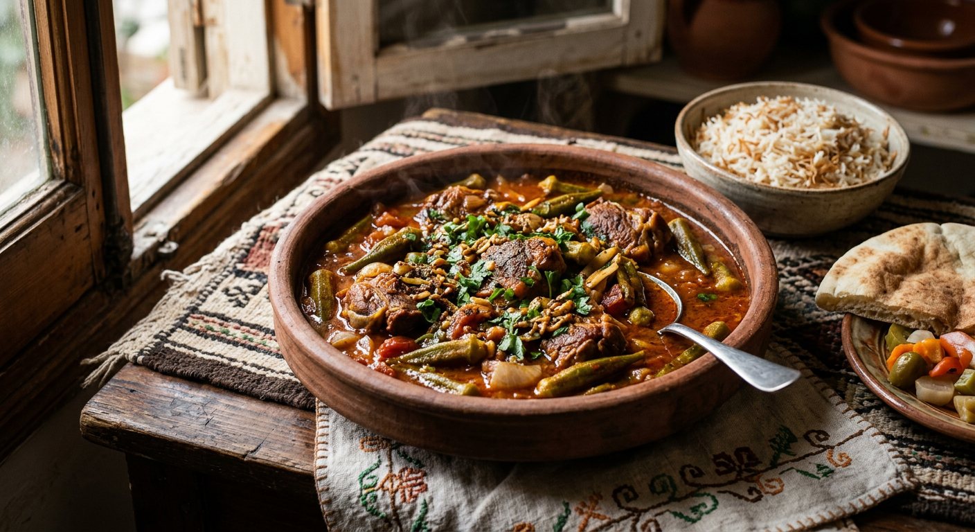 Bamia bil-Lahma (Okra and Lamb Stew in Spiced Tomato-Garlic Sauce) — Egypt