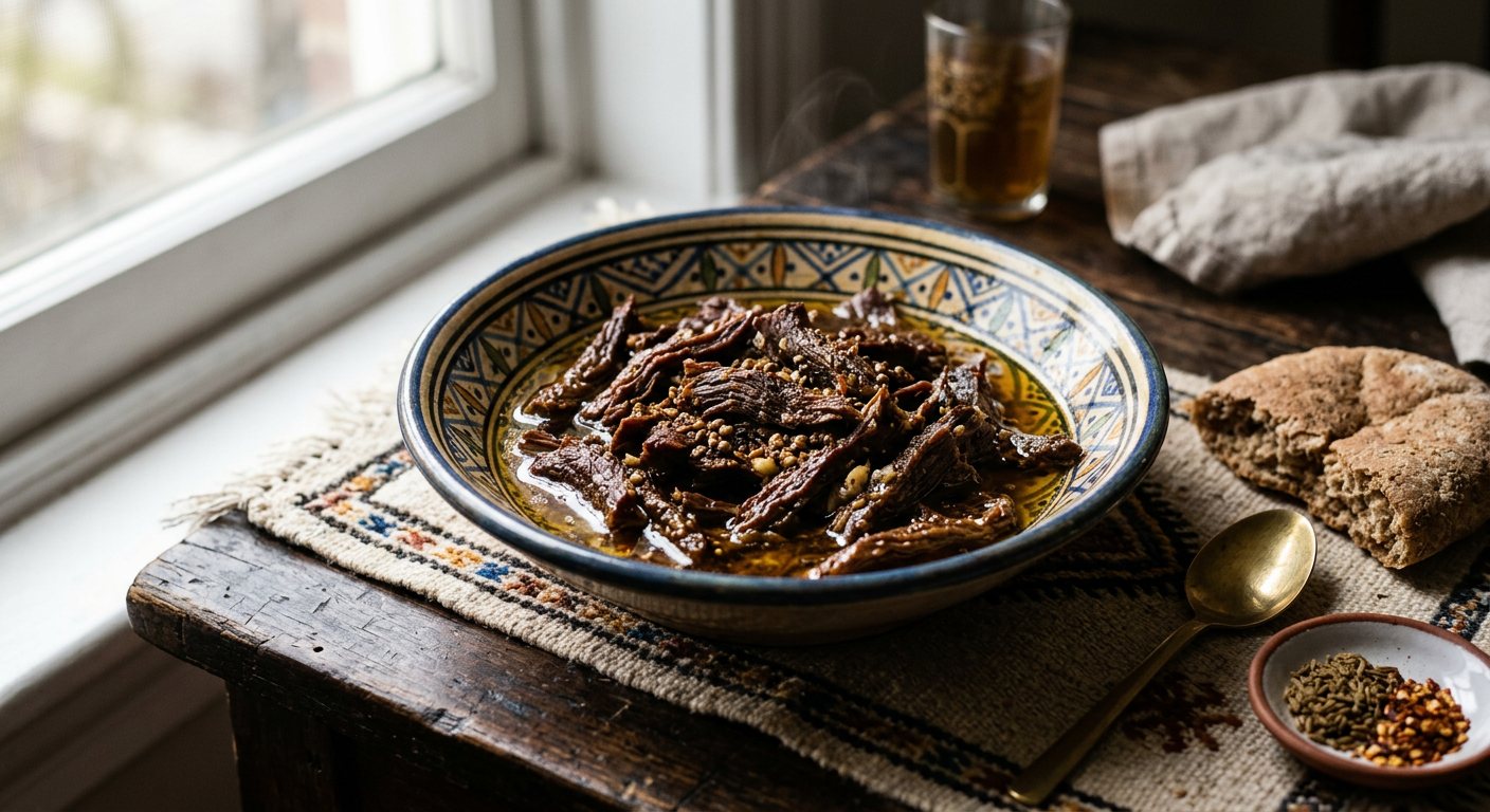 Khlea (Spiced Dried Beef Preserved in Tallow) — Morocco