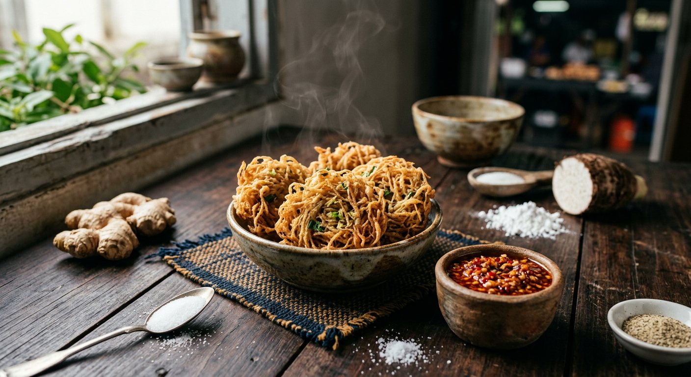 Gâteau Arouille (Crispy Grated Taro Fritters) — Mauritius