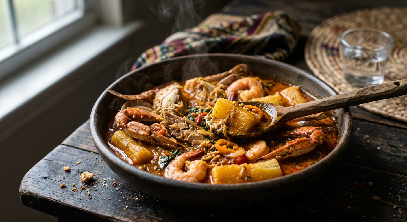 Ebeh (Seafood and Cassava Root Stew) — Sierra Leone