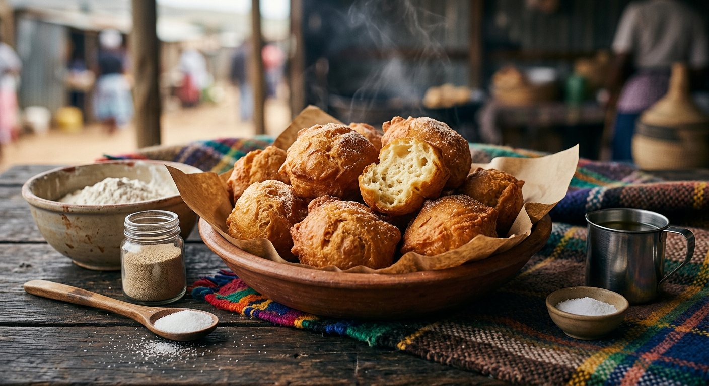 Makoenya (Basotho Fried Yeast Dough Cakes) — Lesotho