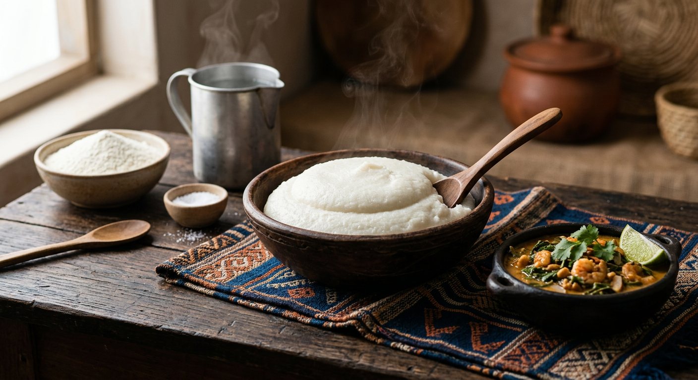 Xima (Stiff White Maize Porridge) — Mozambique