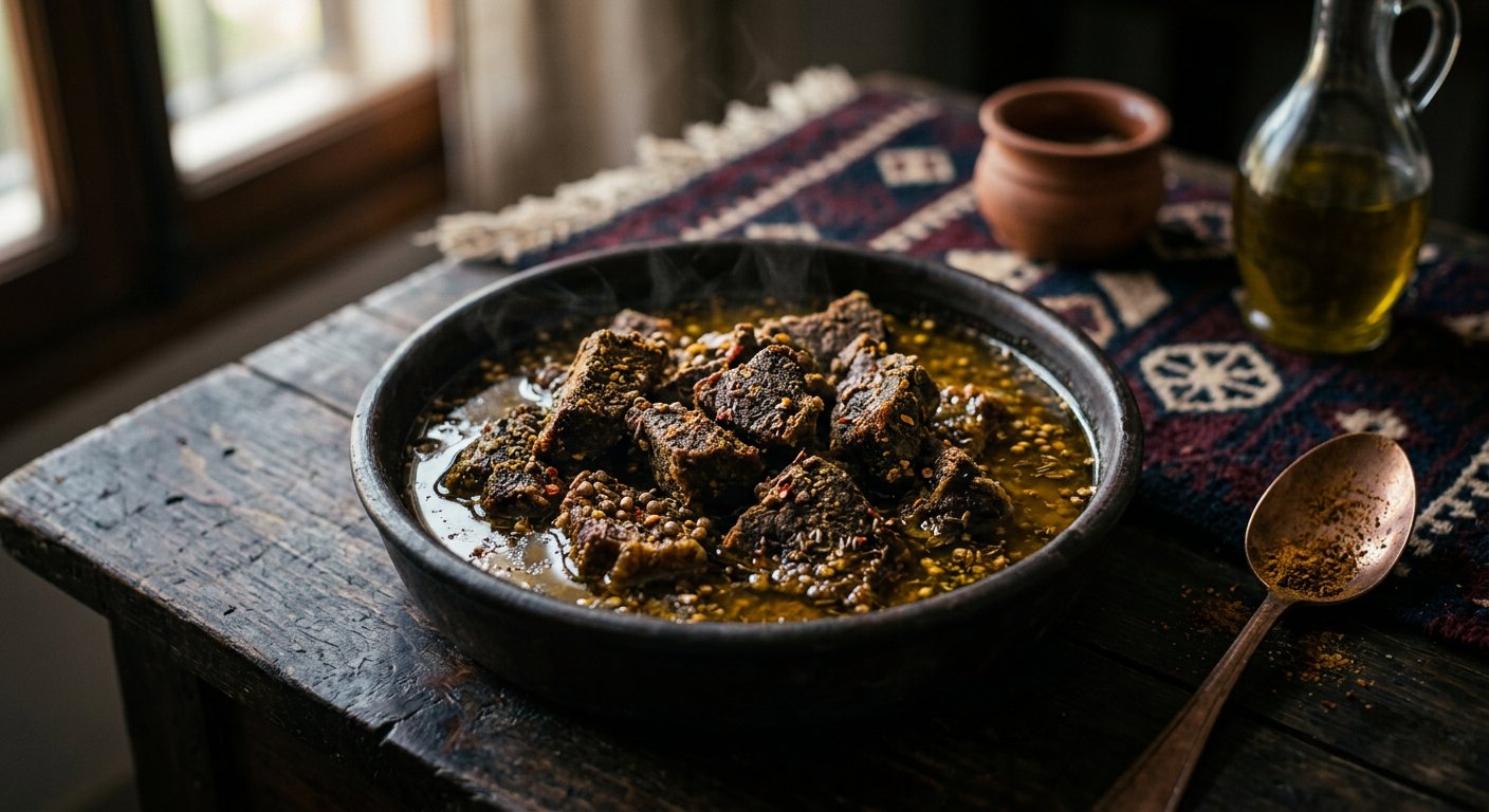 Qadid (Sun-Dried Spiced Meat Preserved in Olive Oil and Tallow) — Libya