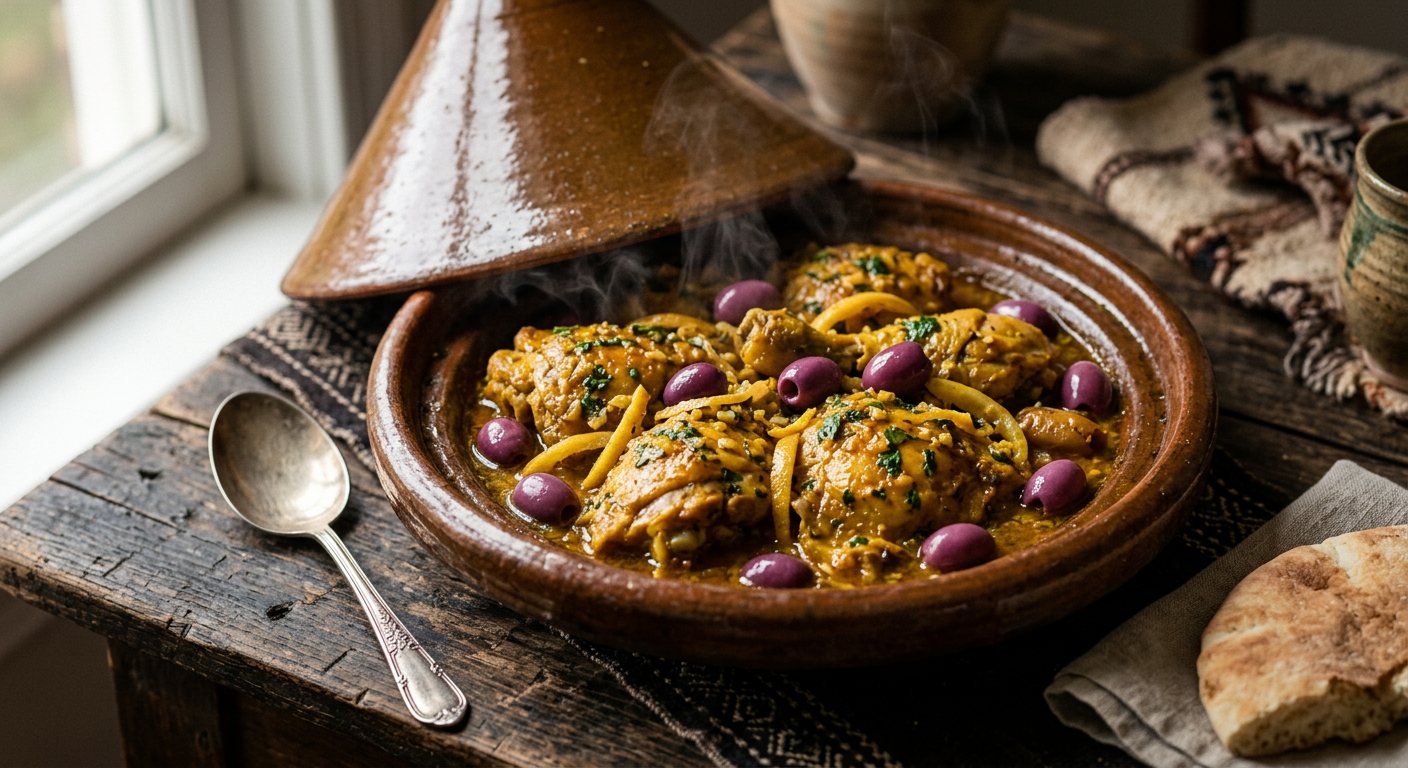 Djaj Msharmal (Chicken Tagine with Preserved Lemon and Olives) — Morocco
