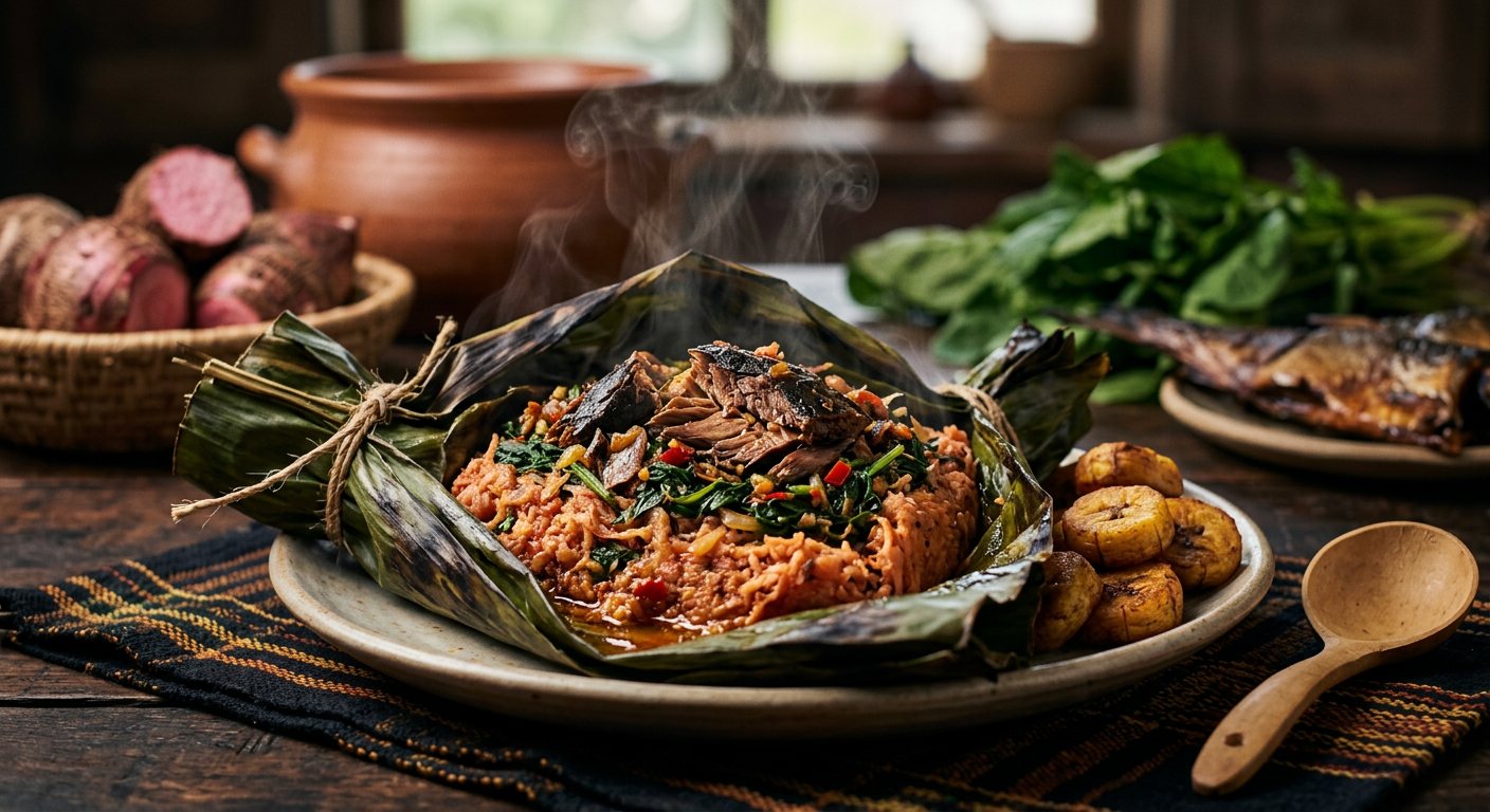 Kwacoco Bible (Grated Cocoyam and Smoked Fish Parcel) — Cameroon