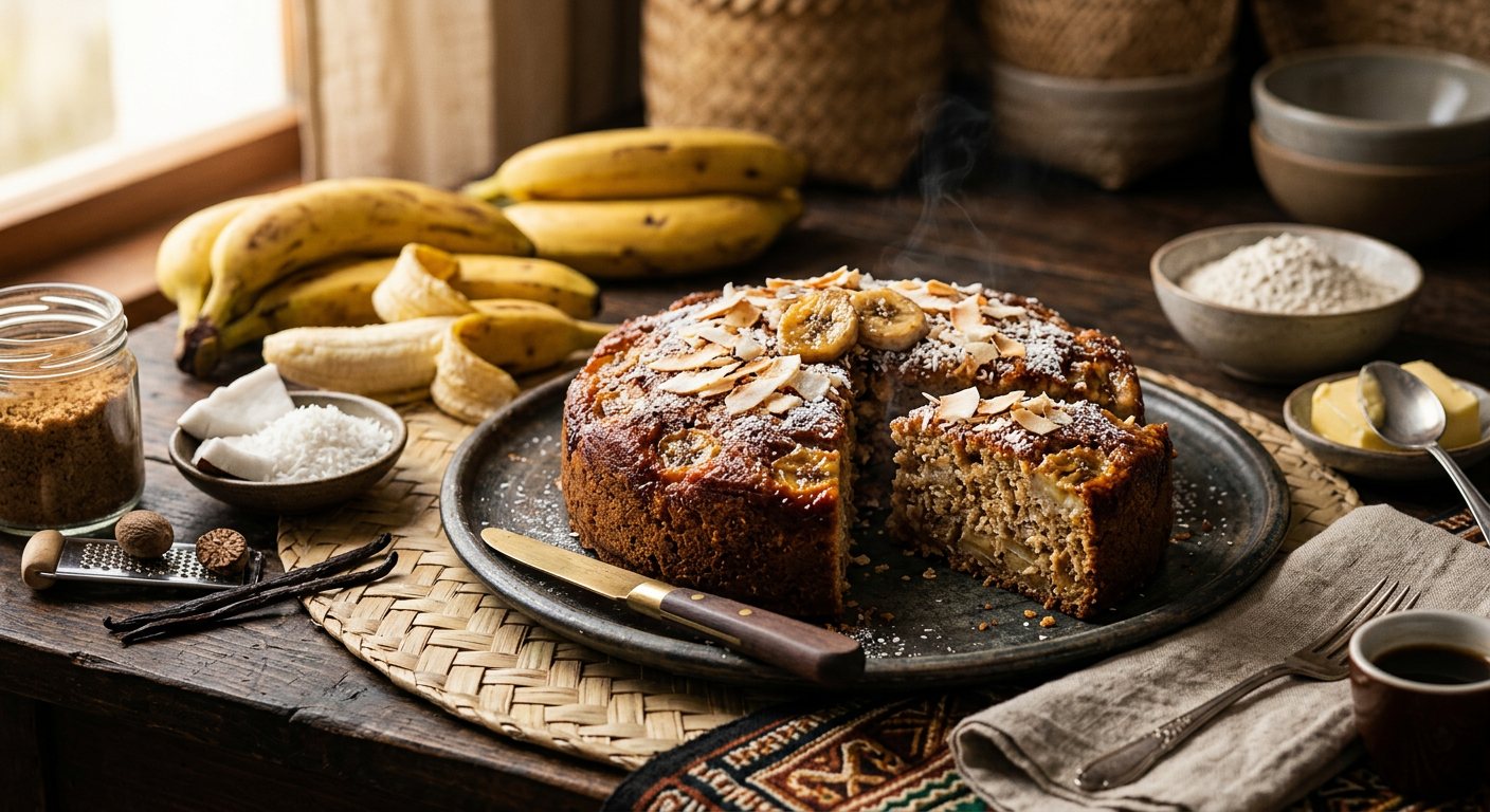Bolo de Banana e Coco (Spiced Banana and Coconut Cake) — São Tomé and Príncipe