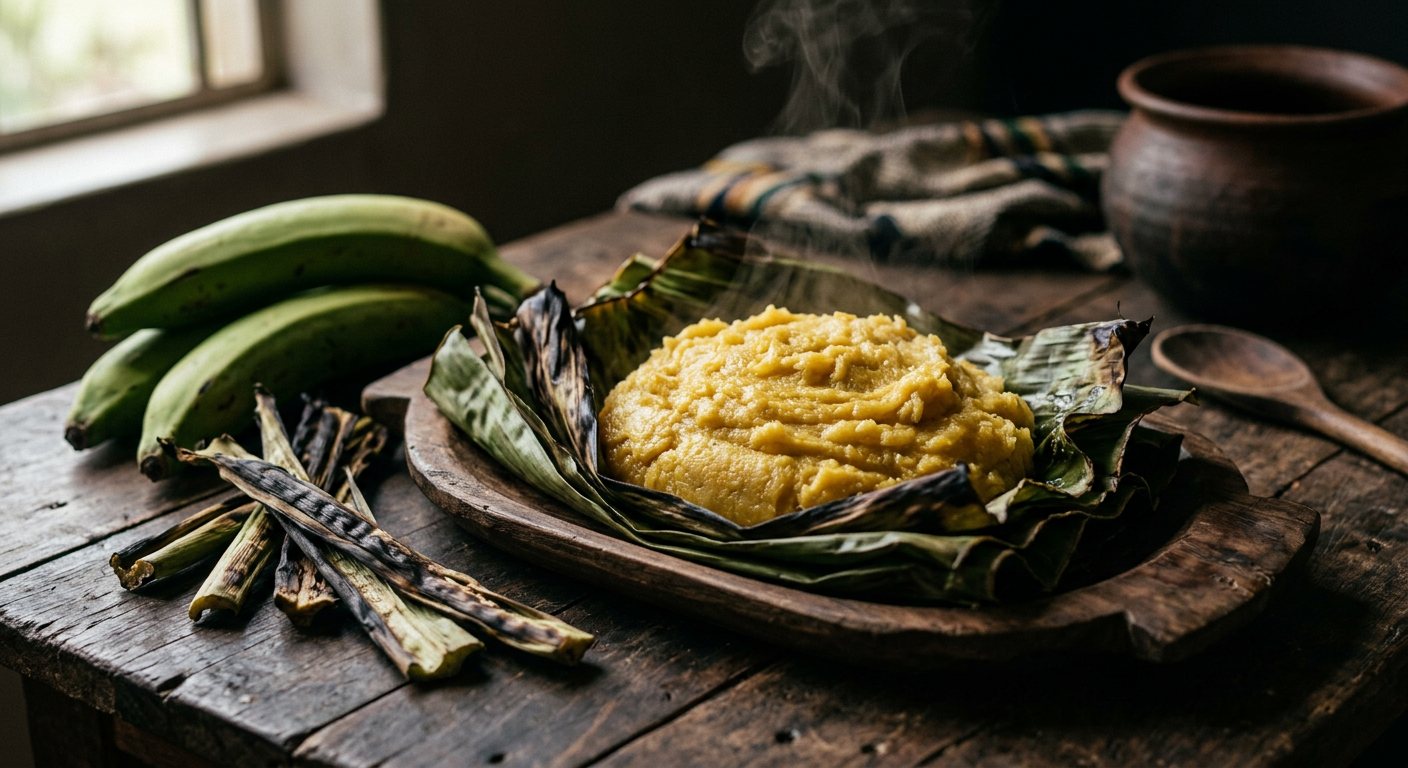 Matooke (Steamed Mashed Green Cooking Bananas) — Uganda