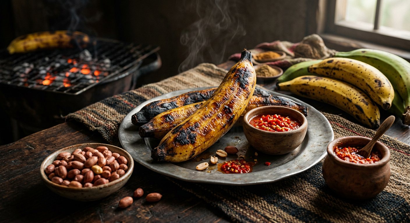 Makemba ya Kotumba (Charcoal-Roasted Ripe Plantains) — Republic of the Congo