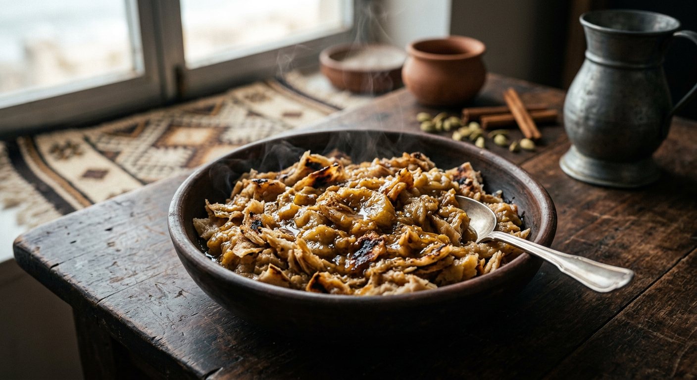 Mukbaza (Shredded Flatbread with Honey and Banana Mash) — Djibouti
