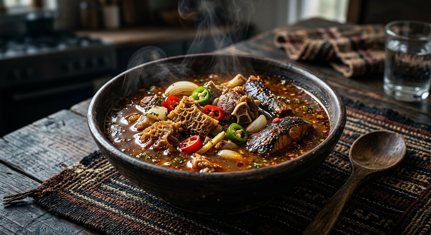 Pepper Soup (Spicy Chili, Offal, and Dried Fish Broth) — Sierra Leone