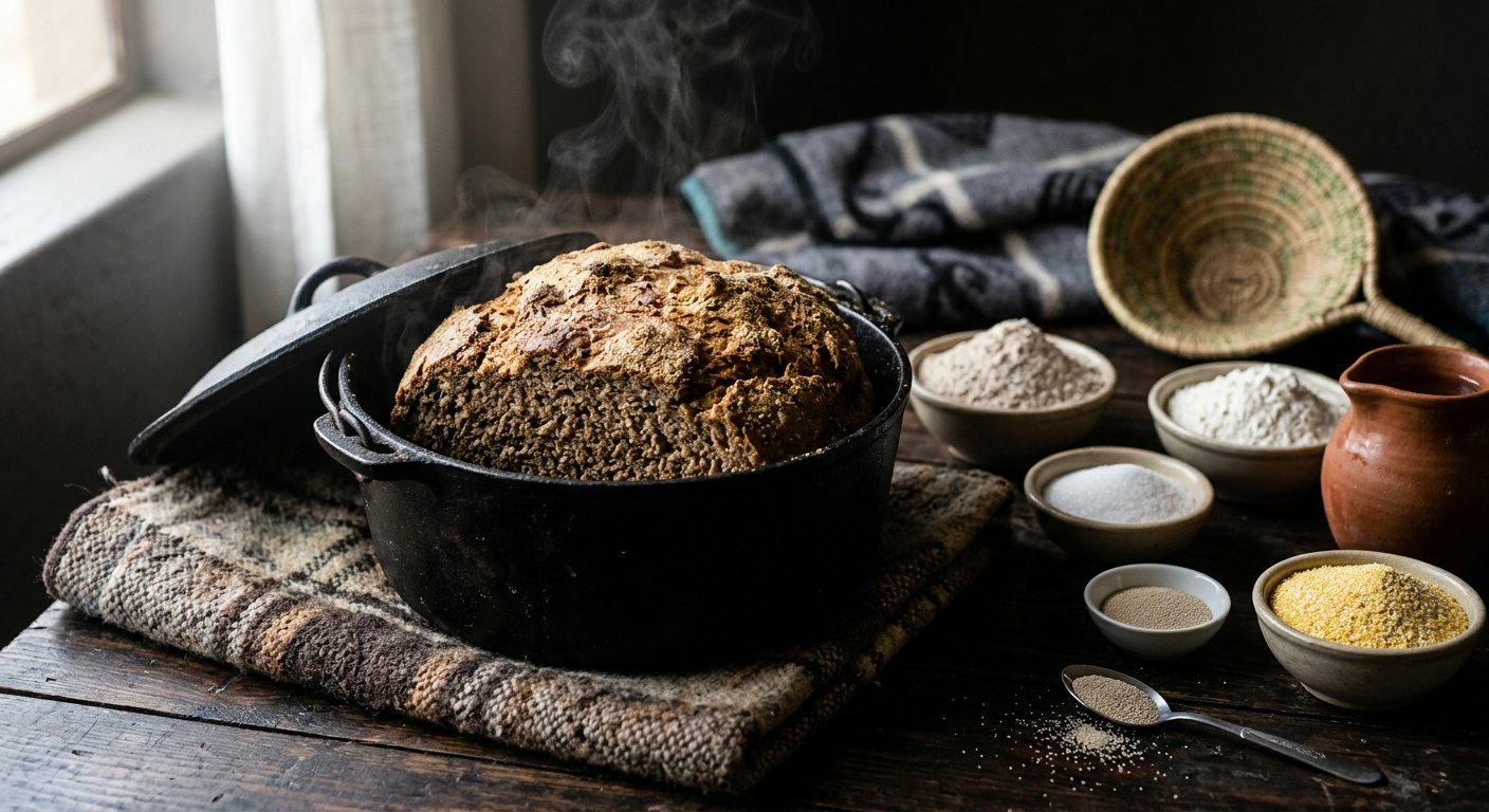 Bohobe ba Setsona (Traditional Basotho Pot Bread) — Lesotho