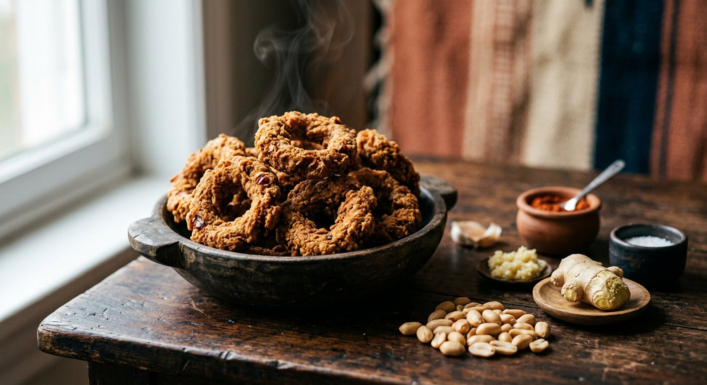 Kluiklui (Deep-Fried Crispy Groundnut Paste Rings) — Benin