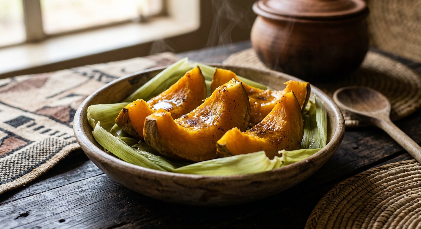 Manhimba (Steamed Sweet Pumpkin Wedges) — Zimbabwe