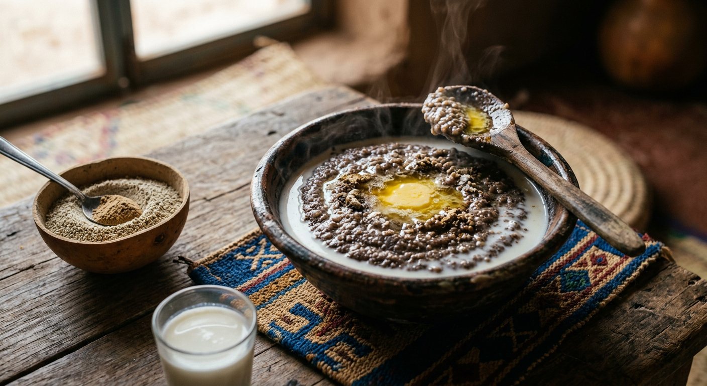 Al-Aych (Millet Flour Porridge with Fermented Milk) — Mauritania