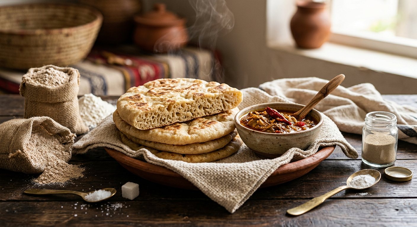 Gurrasa (Thick Griddled Wheat Flatbread) — Sudan