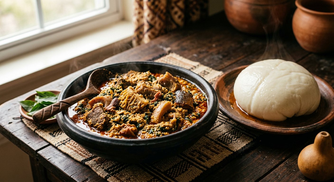 Egusi Soup with Pounded Yam (Ofe Egusi & Iyan) — Nigeria