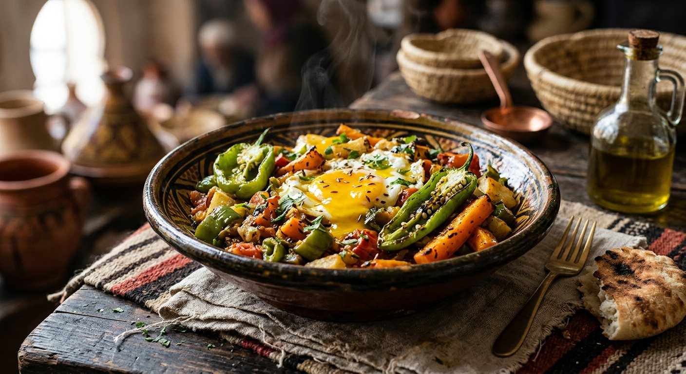Kafteji (Fried Summer Vegetable Hash with Runny Eggs) — Tunisia