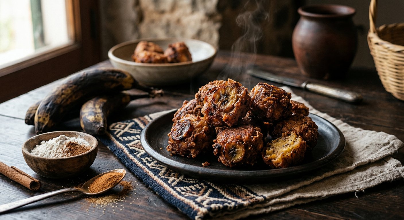 Fidjós (Fried Sweet Banana and Cassava Fritters) — Cabo Verde