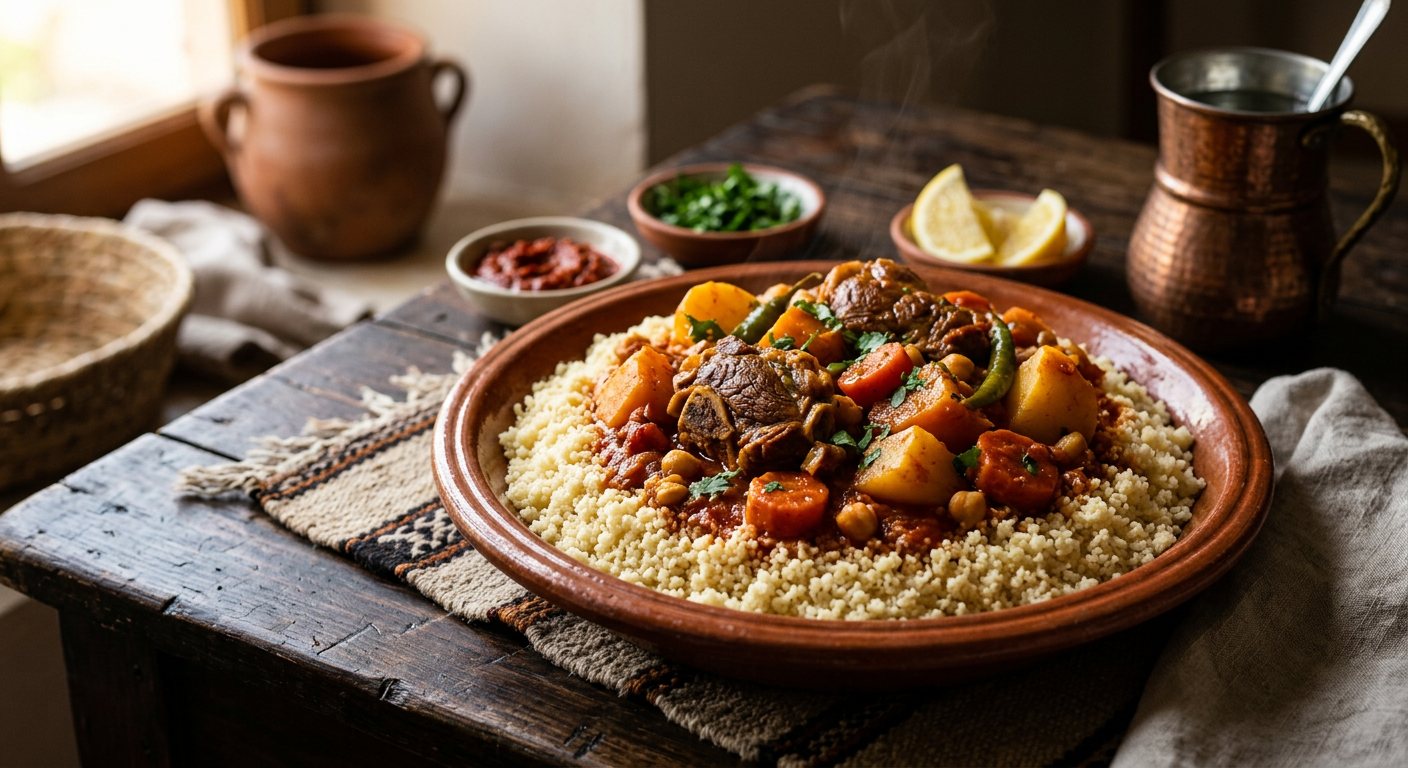 Kosksi bil Allouch (Tunisian Couscous with Lamb) — Tunisia