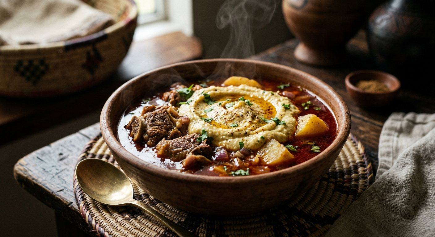Hulbat Marakh (Spiced Meat, Fenugreek, and Potato Soup) — Ethiopia