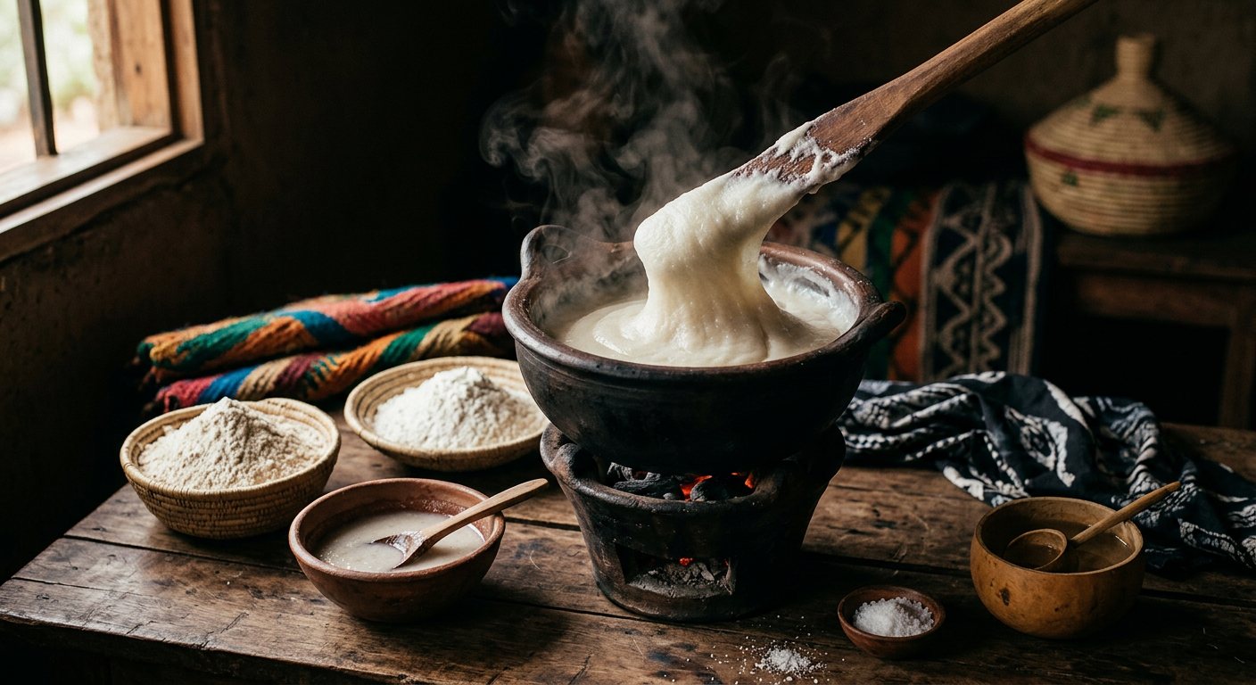 Ubugari (Cassava Flour Stiff Porridge) — Rwanda