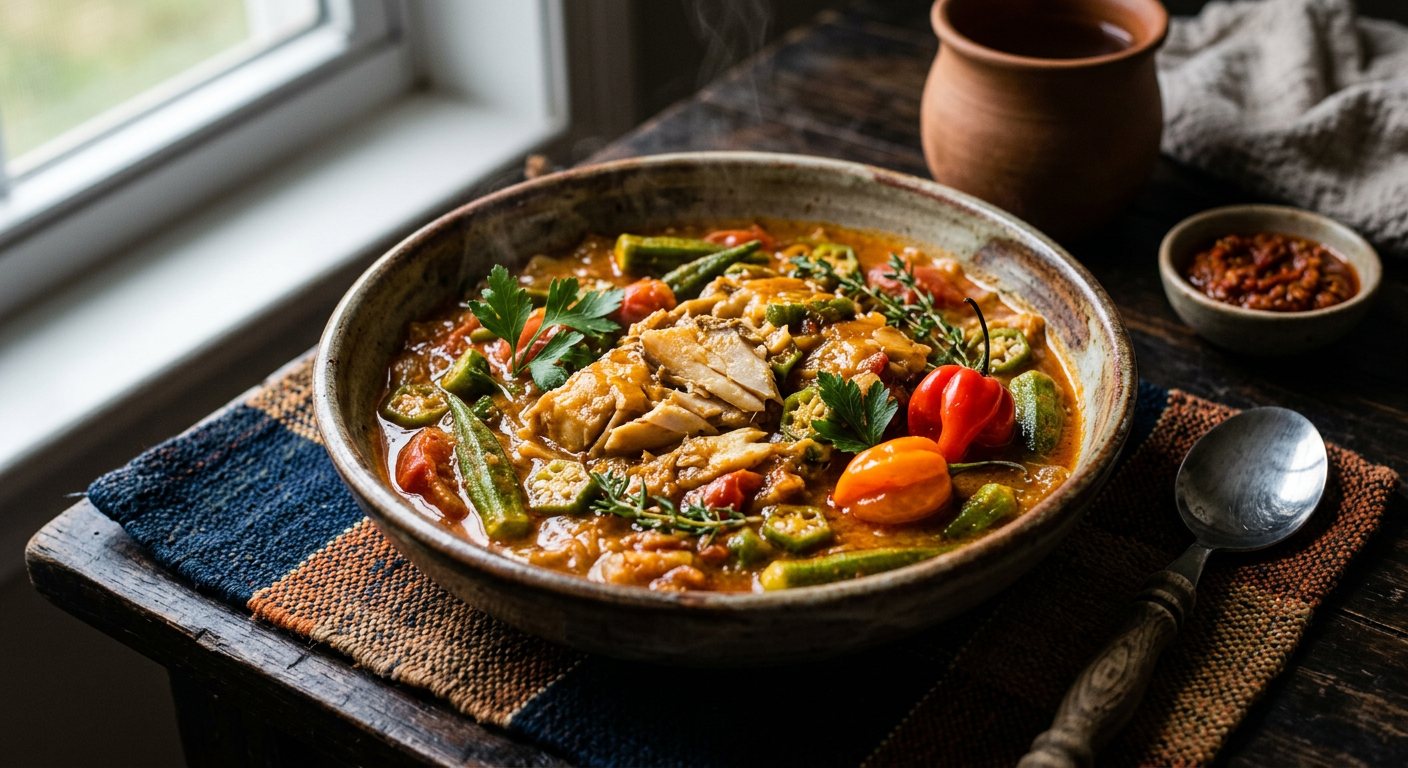 Poisson Salé aux Gombos (Salted Fish Stew with Okra) — Gabon