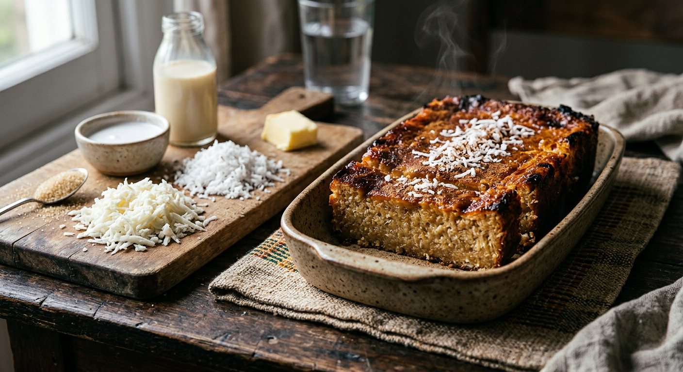 Gâteau de Manioc Doux (Sweet Cassava and Grated Coconut Cake) — Republic of the Congo