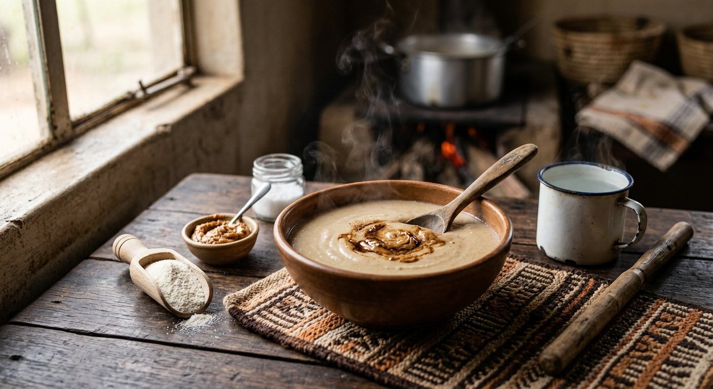 Bota rinedovi (Thin Maize Porridge with Peanut Butter) — Zimbabwe