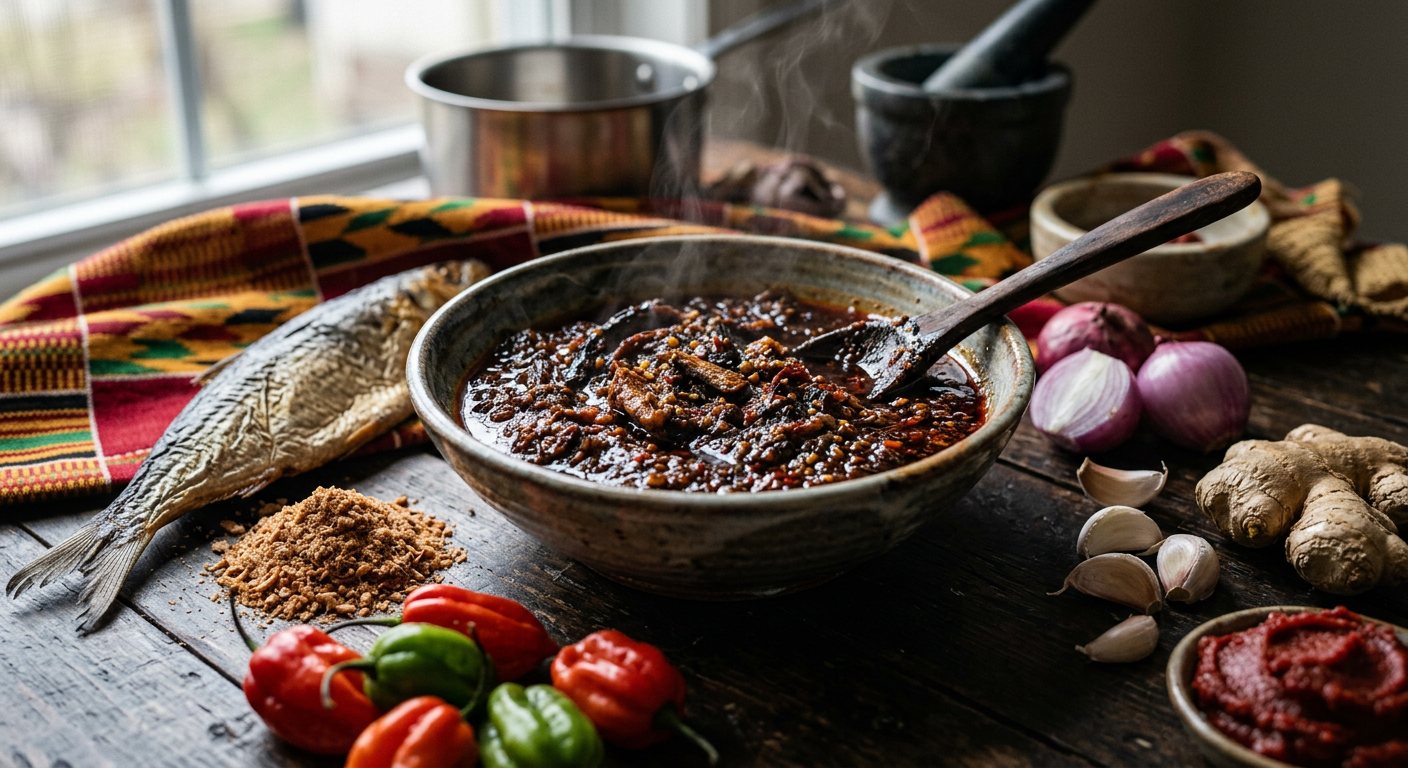 Shito (Slow-Cooked Black Pepper and Smoked Fish Condiment) — Ghana