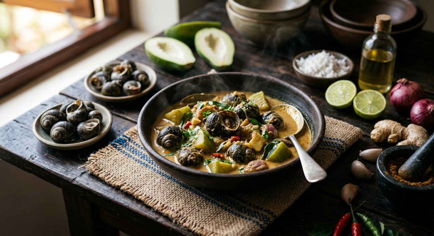 Kari Koko Kourpa (Sea Snail Coconut Curry) — Seychelles