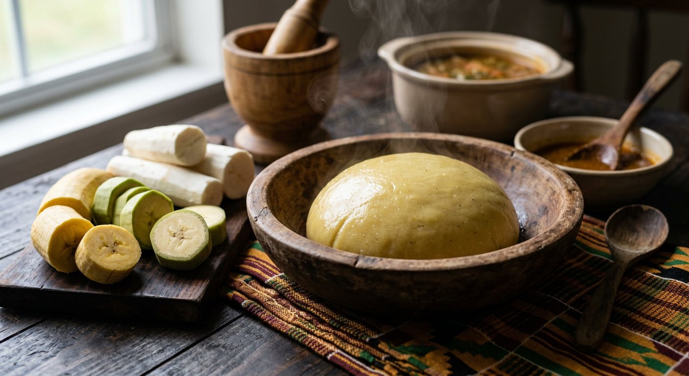Foutou Banane (Pounded Ripe Plantain and Cassava Mash) — Côte d'Ivoire
