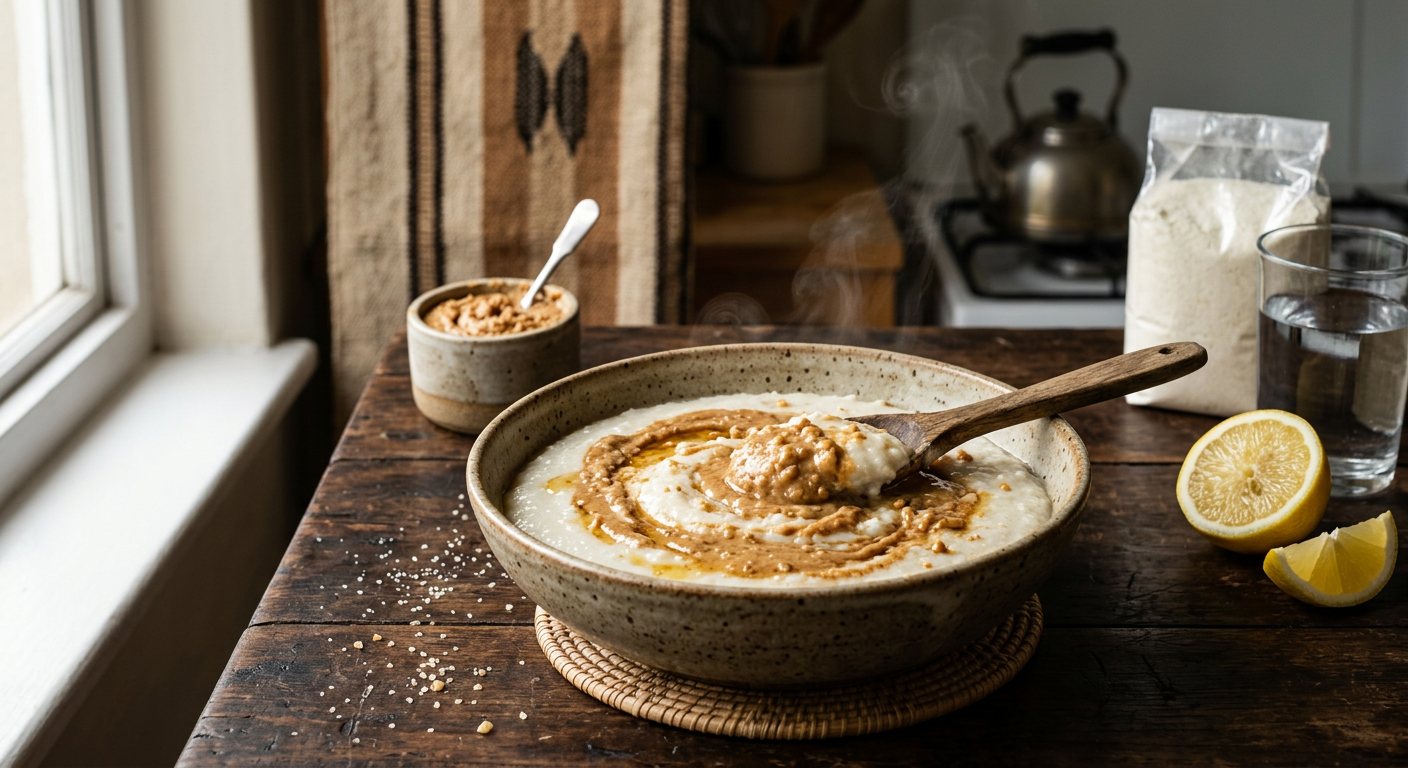 Bota Rine Dovi (Sour Maize Porridge with Peanut Butter) — Zimbabwe