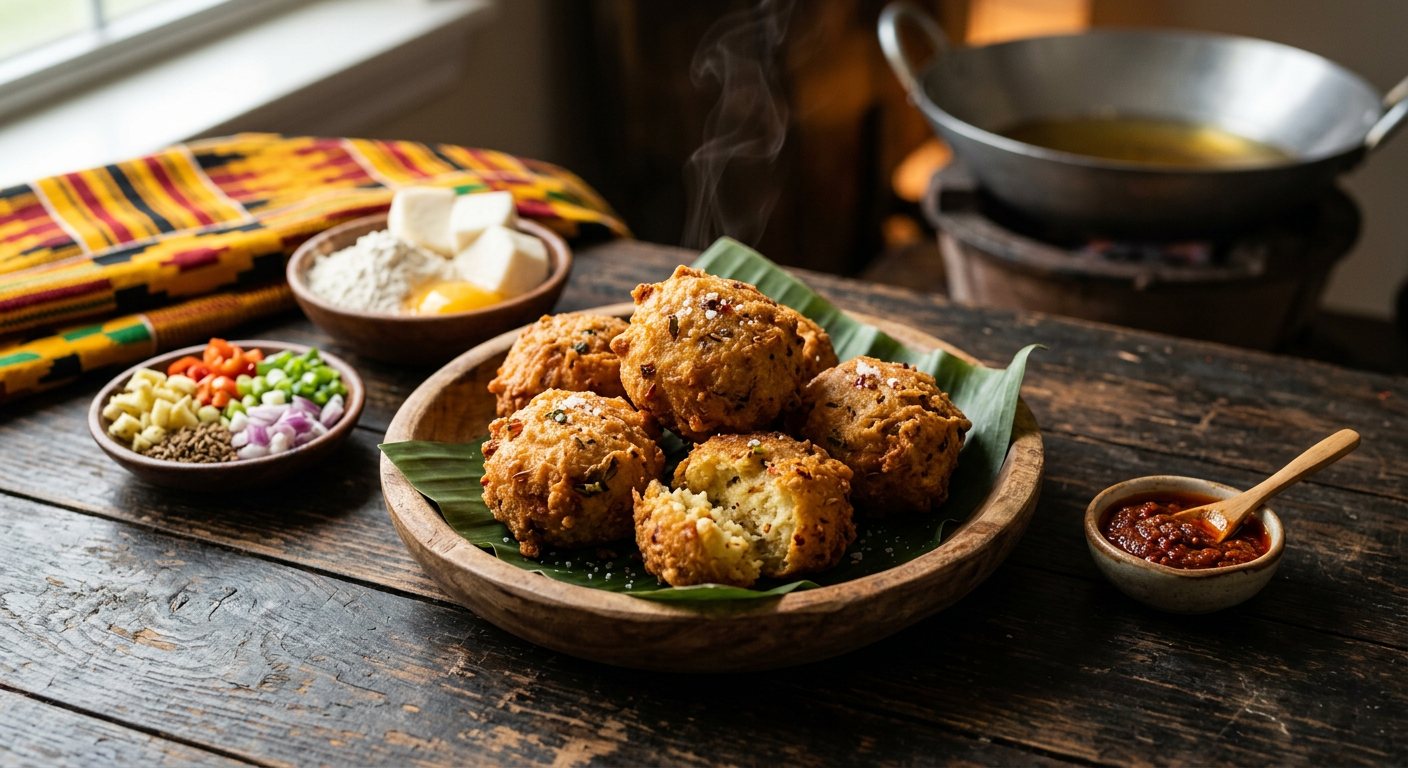 Yele Kakro (Deep-Fried Seasoned Yam Croquettes) — Ghana