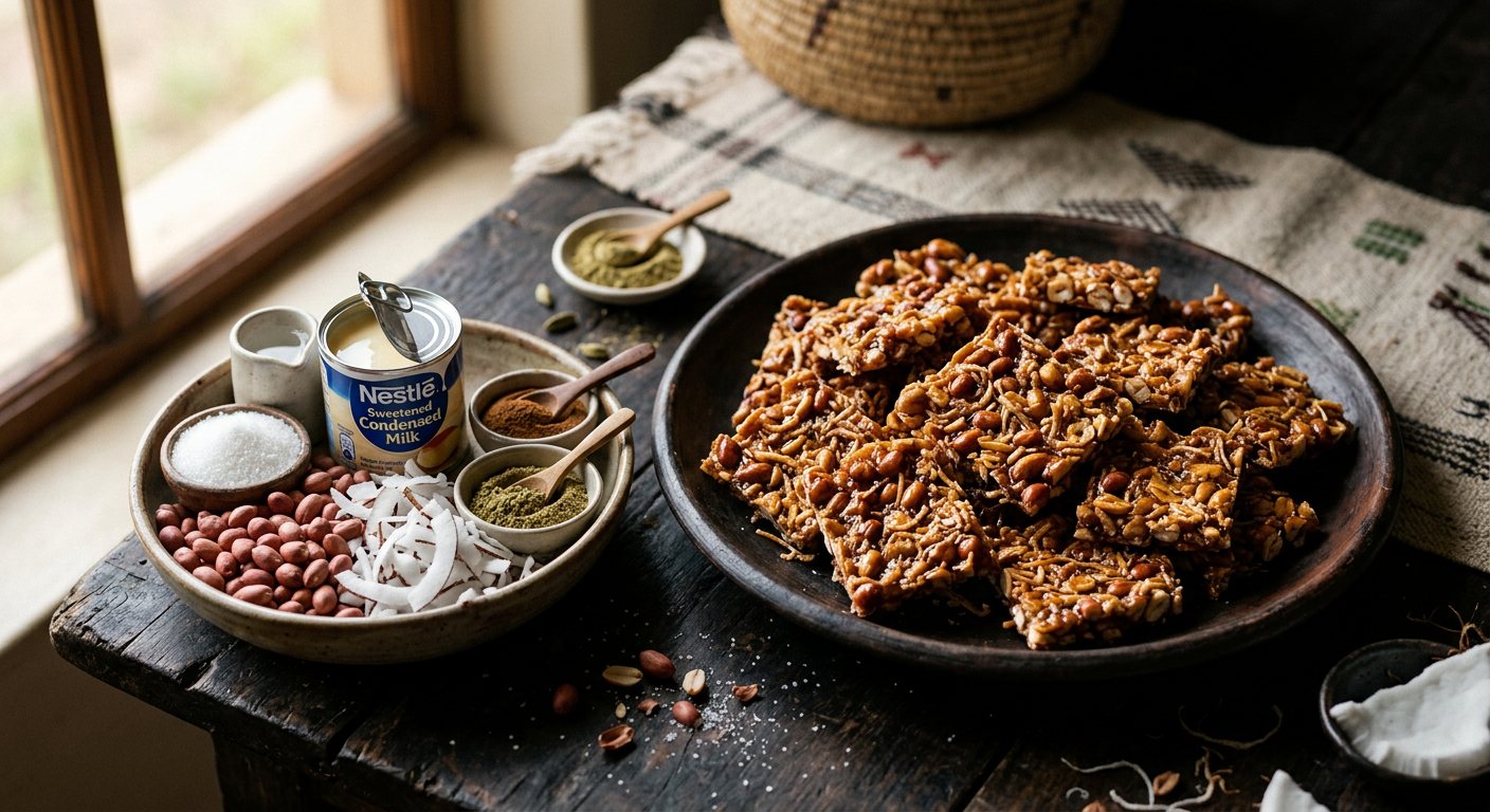 Kashata (Spiced peanut and shredded coconut candy) — Burundi