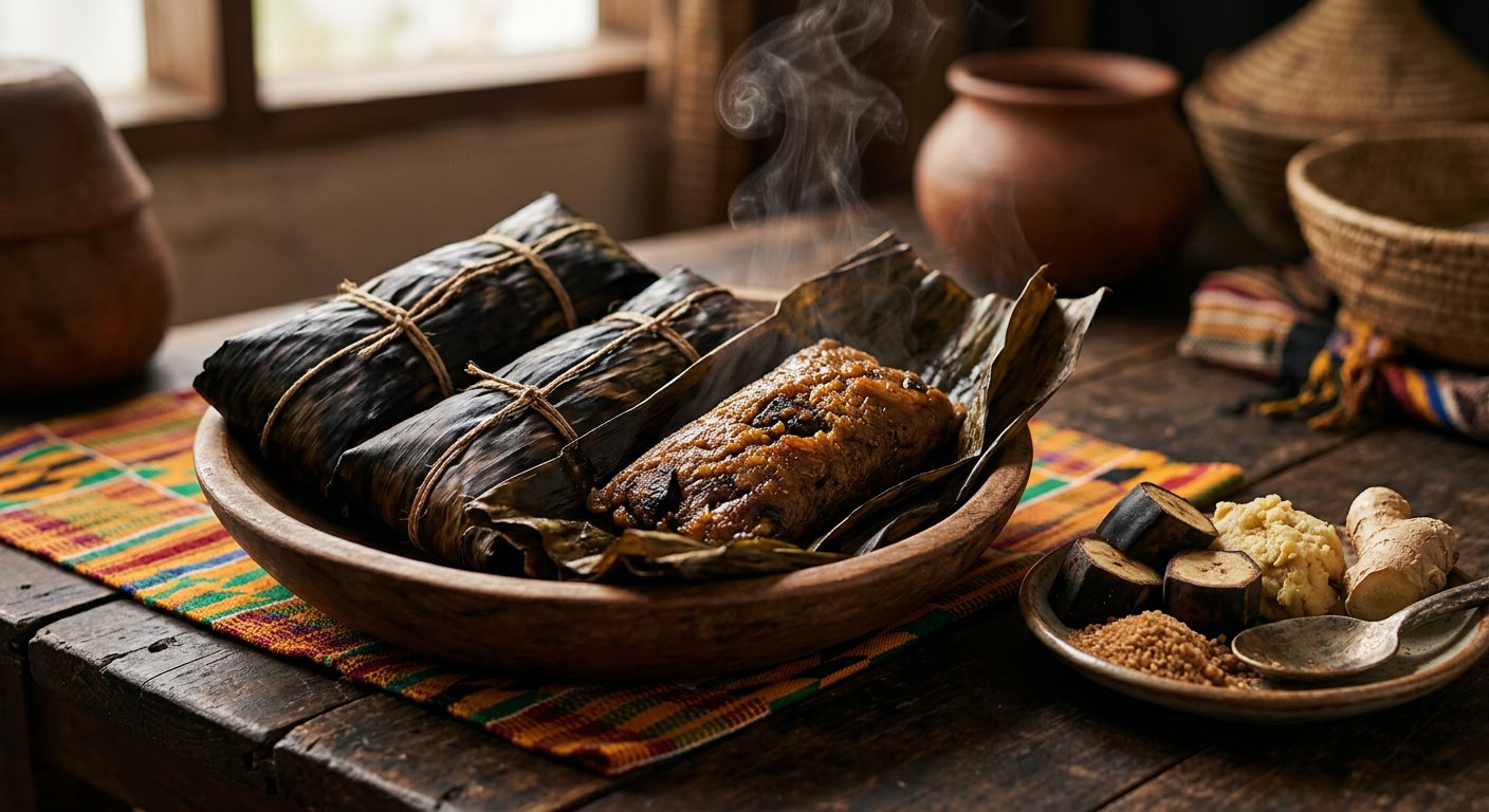 Dokounou (Steamed Spiced Plantain Cakes) — Côte d'Ivoire