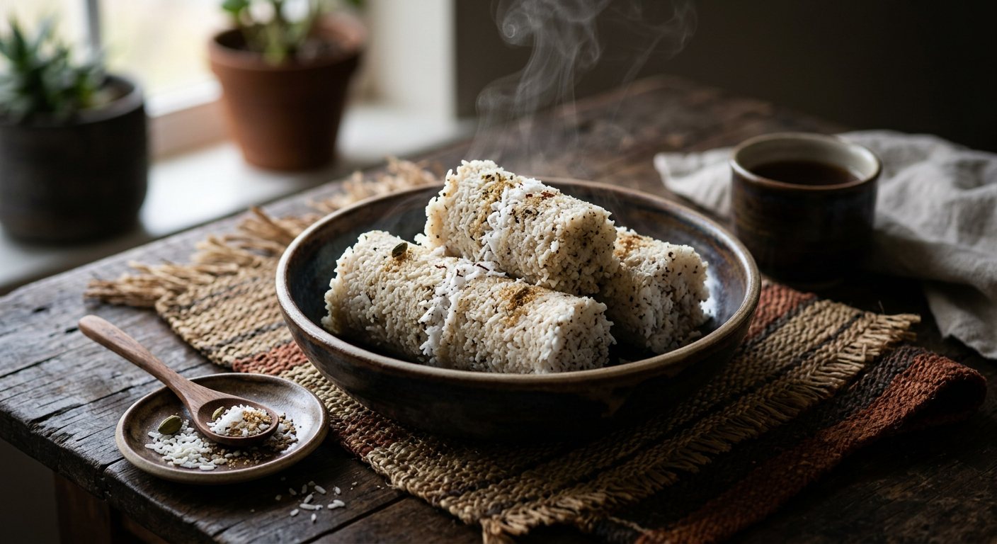 Poutou (Steamed Rice and Coconut Cakes) — Mauritius
