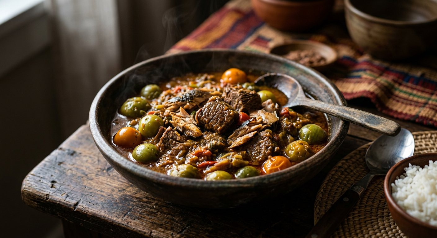 Sauce Gouagouassou (Eggplant, Smoked Fish, and Fermented Seed Ragout) — Côte d'Ivoire