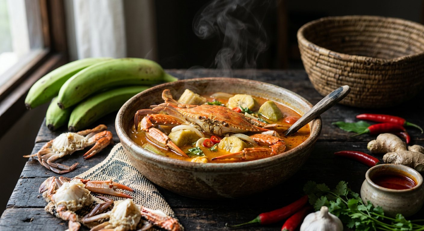 Sopa de Cangrejos de Annobón (Annobonese Crab and Green Banana Broth) — Equatorial Guinea